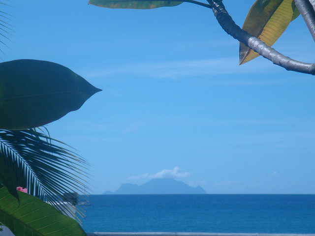 A view of Saba, Netherlands Antilles from Sint Maarten